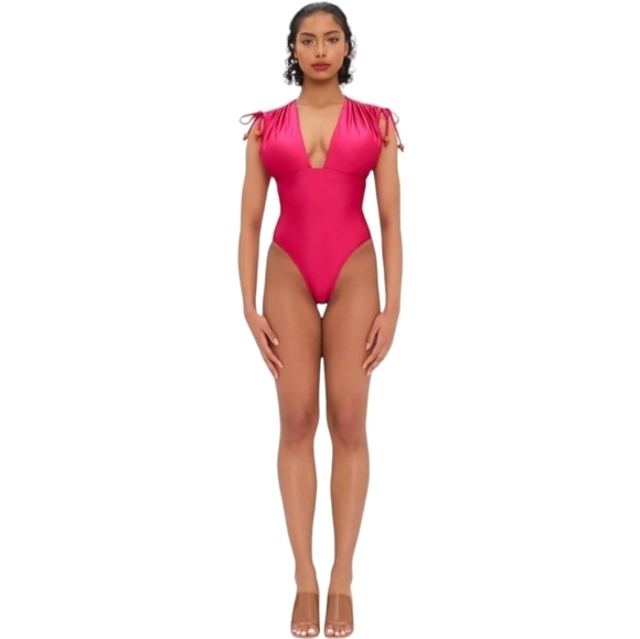ANDREA IYAMAH Roba One-Piece Swimsuit, Size Large, Ruby, NWT - Picture 1 of 16